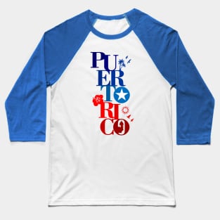 Puerto Rico Flag Colors Boricua Symbols Baseball T-Shirt